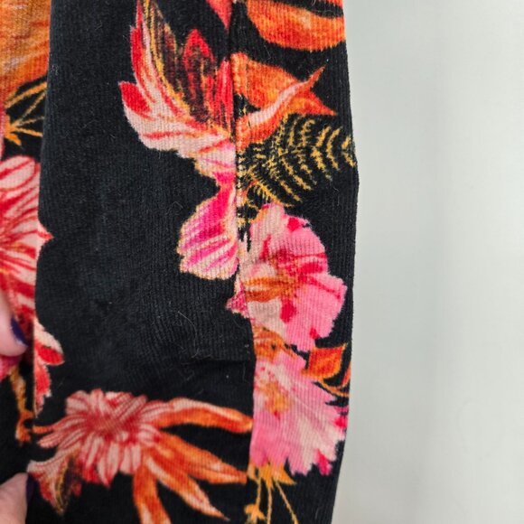Faded Glory Corduroy black floral flared Boho pull-on jeans Medium 7-9 - Picture 5 of 7